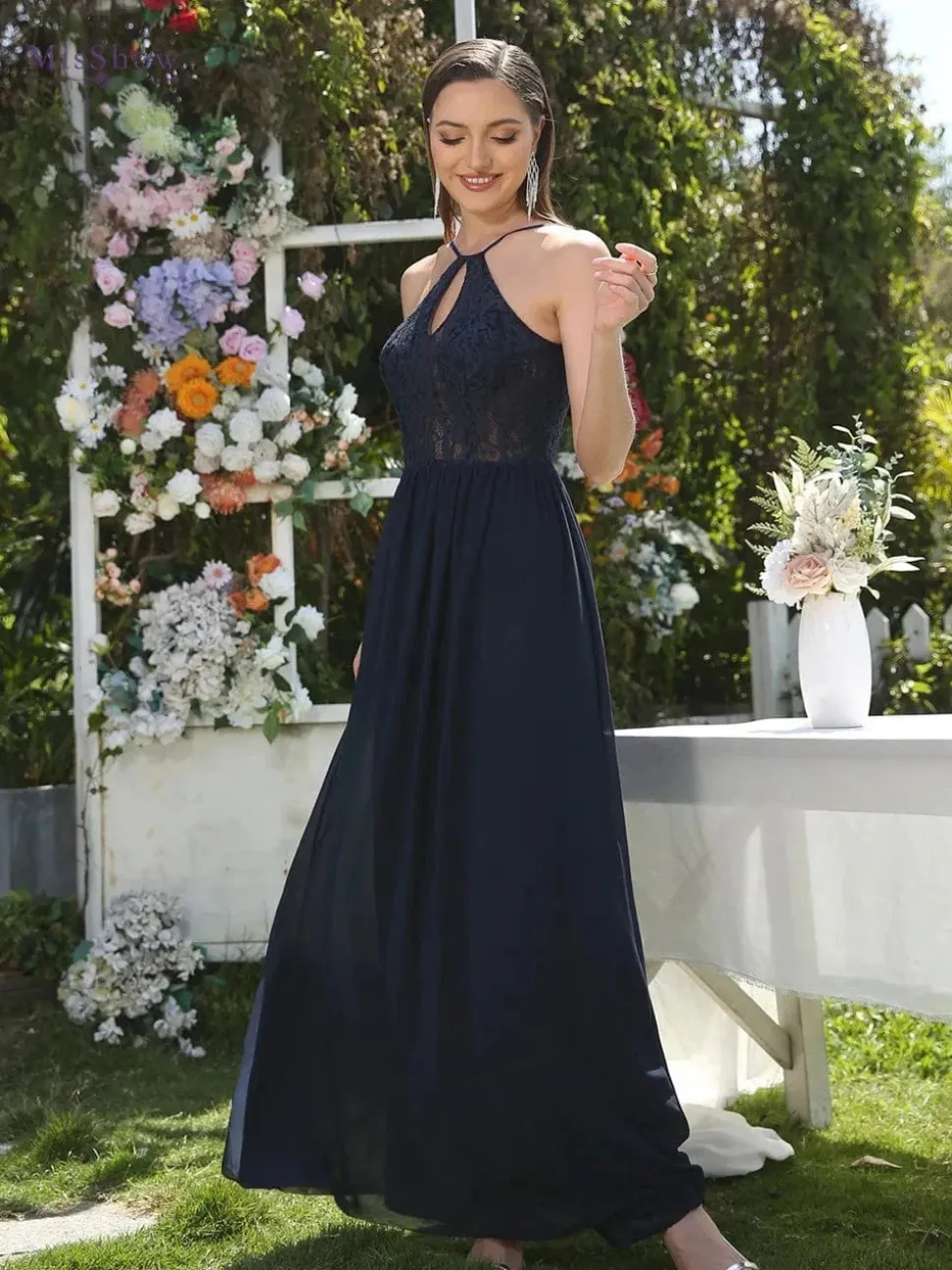 Robe demoiselle d'honneur longue dos nu