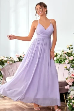 Robe demoiselle d'honneur mauve lilas