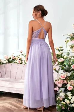 Robe demoiselle d'honneur mauve lilas
