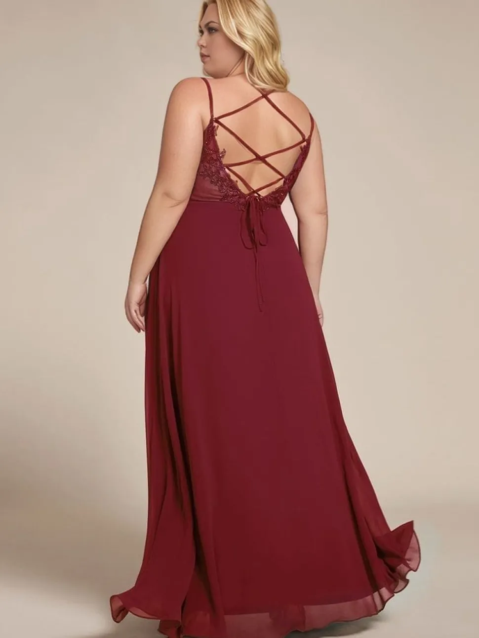 Robe demoiselle d'honneur plus size dos nu