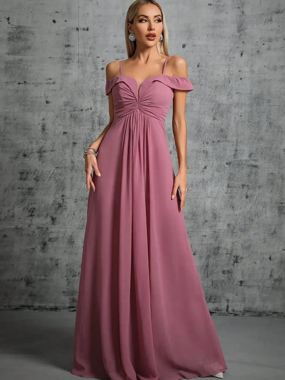 Robe demoiselle d'honneur rose pastel