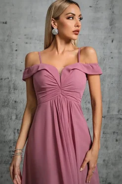 Robe demoiselle d'honneur rose pastel