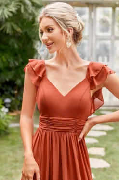 Robe demoiselle d'honneur terracotta