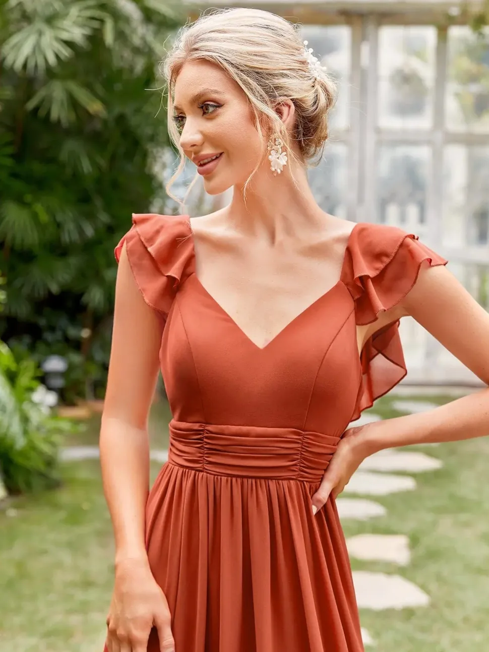 Robe demoiselle d'honneur terracotta