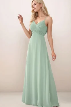 Robe demoiselle d'honneur vert sauge dos ouvert