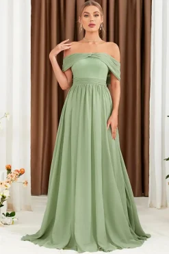 Robe demoiselle d'honneur verte sauge