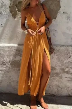 Robe de plage bohème dos nu