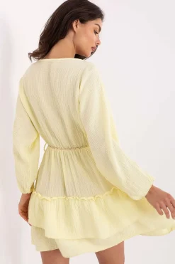 Robe de plage courte bohème manches longues