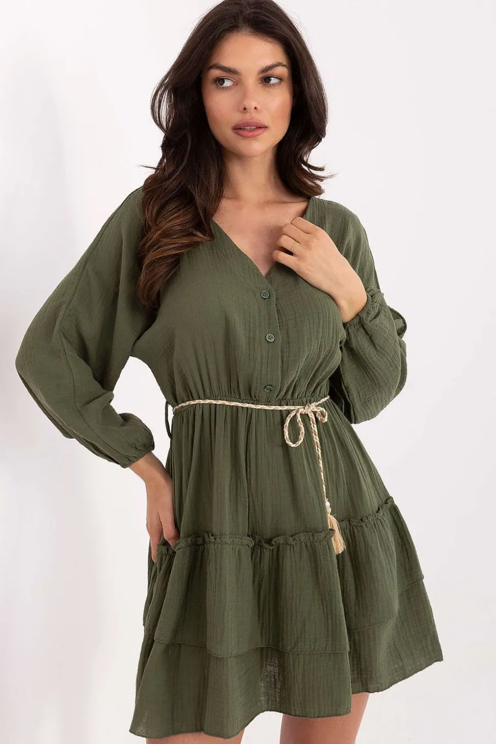 Robe de plage courte bohème manches longues