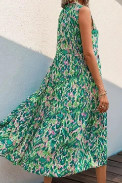 Robe de plage fleurie sans manches
