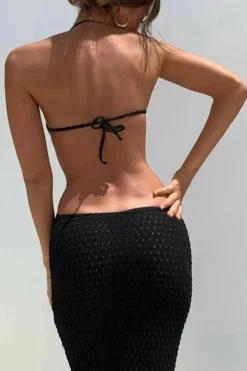 Robe de plage sexy longue sans manches