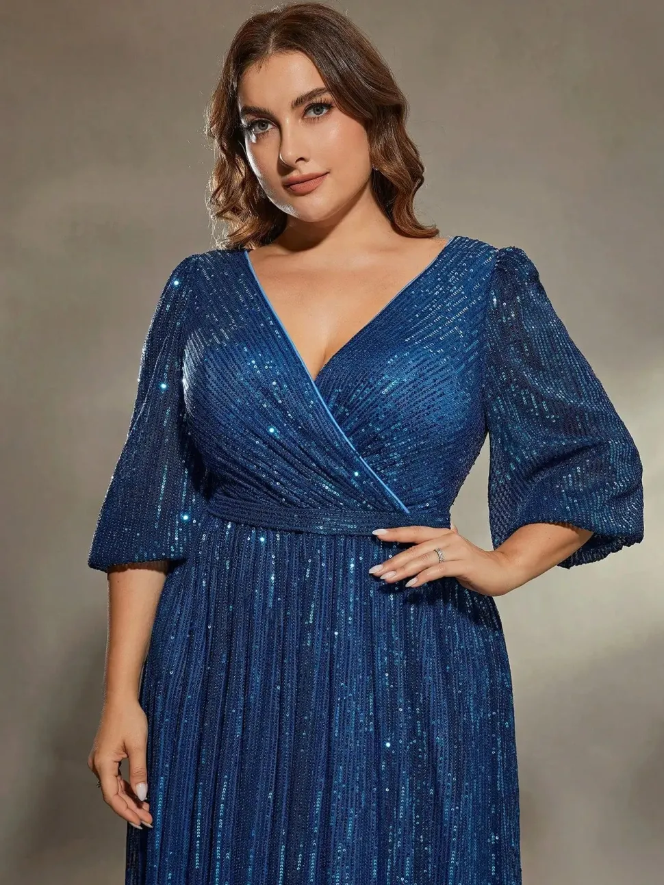 Robe de soirée bleue grande taille