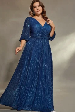 Robe de soirée bleue grande taille