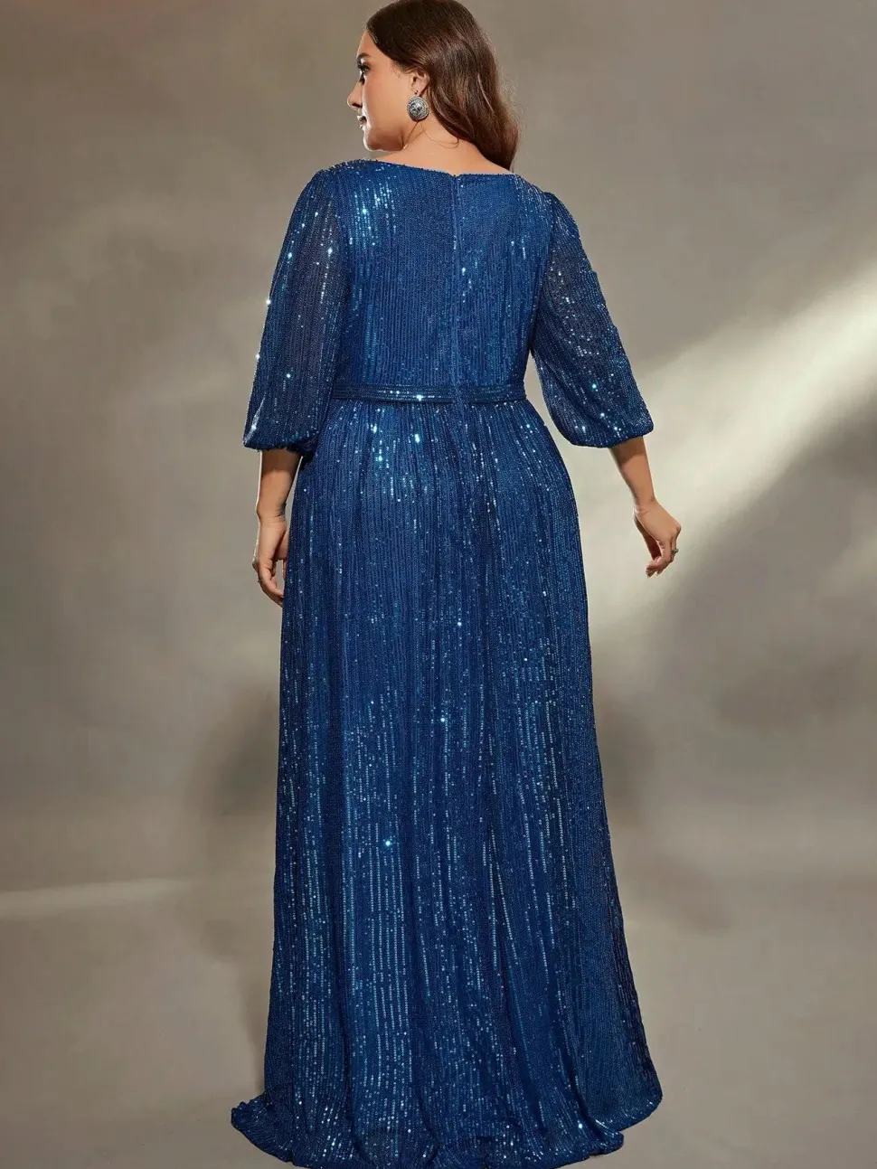 Robe de soirée bleue grande taille