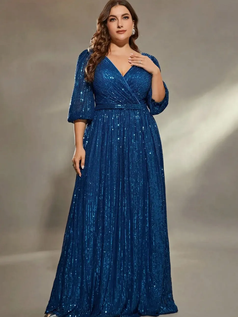 Robe de soirée bleue grande taille