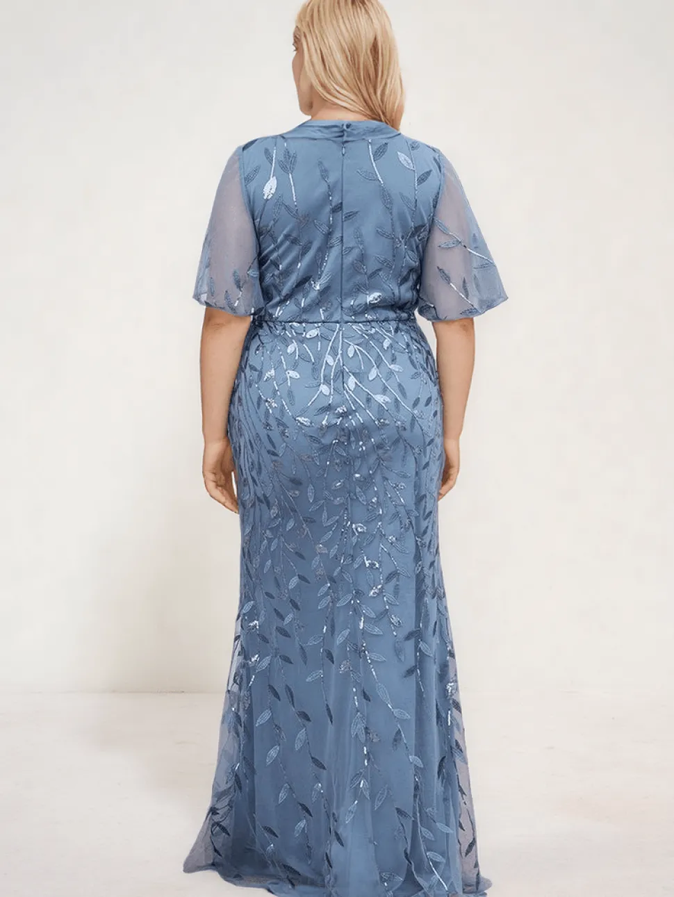 Robe de soirée bleue longue plus size