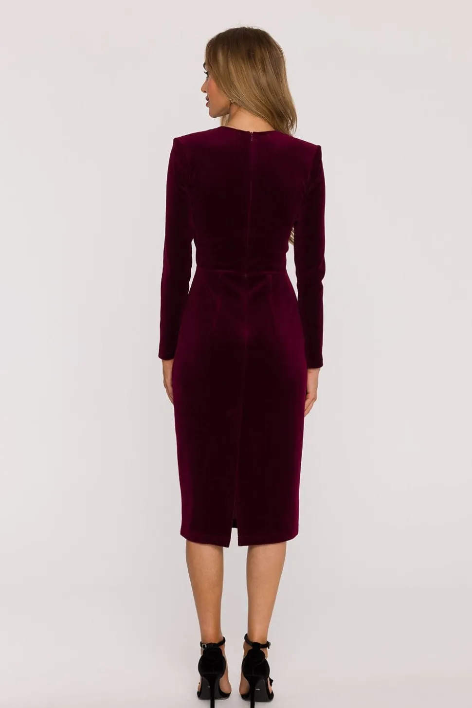 Robe de soirée bordeaux chic en velours