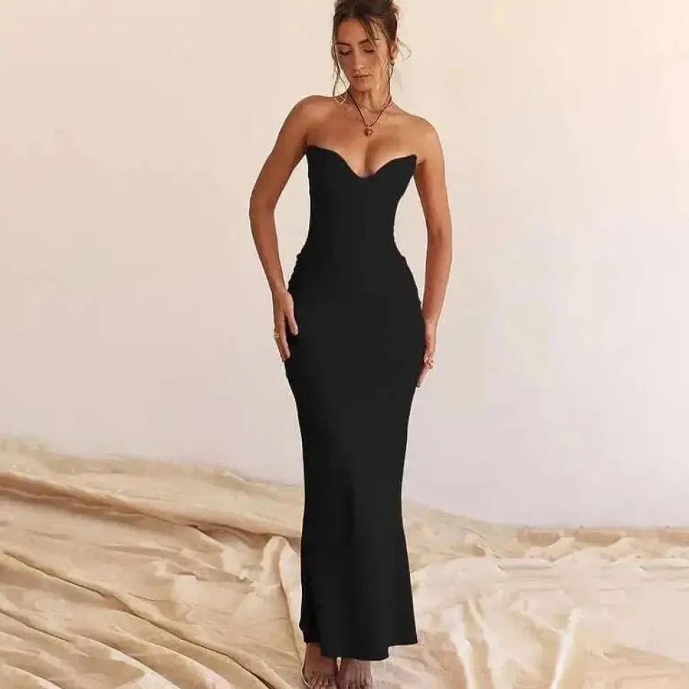 Robe de soirée bustier sirène longue