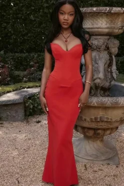Robe de soirée bustier sirène longue