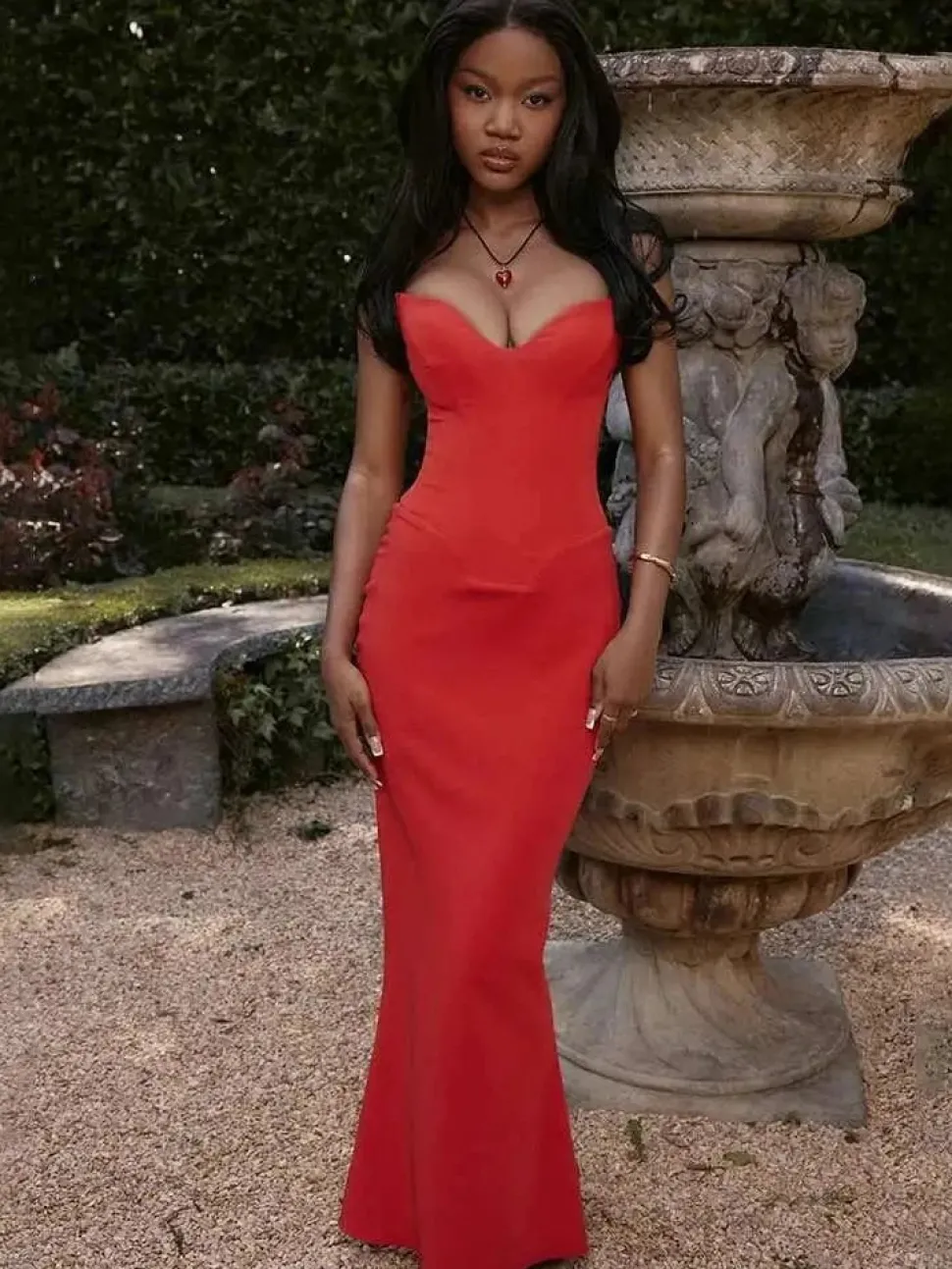 Robe de soirée bustier sirène longue