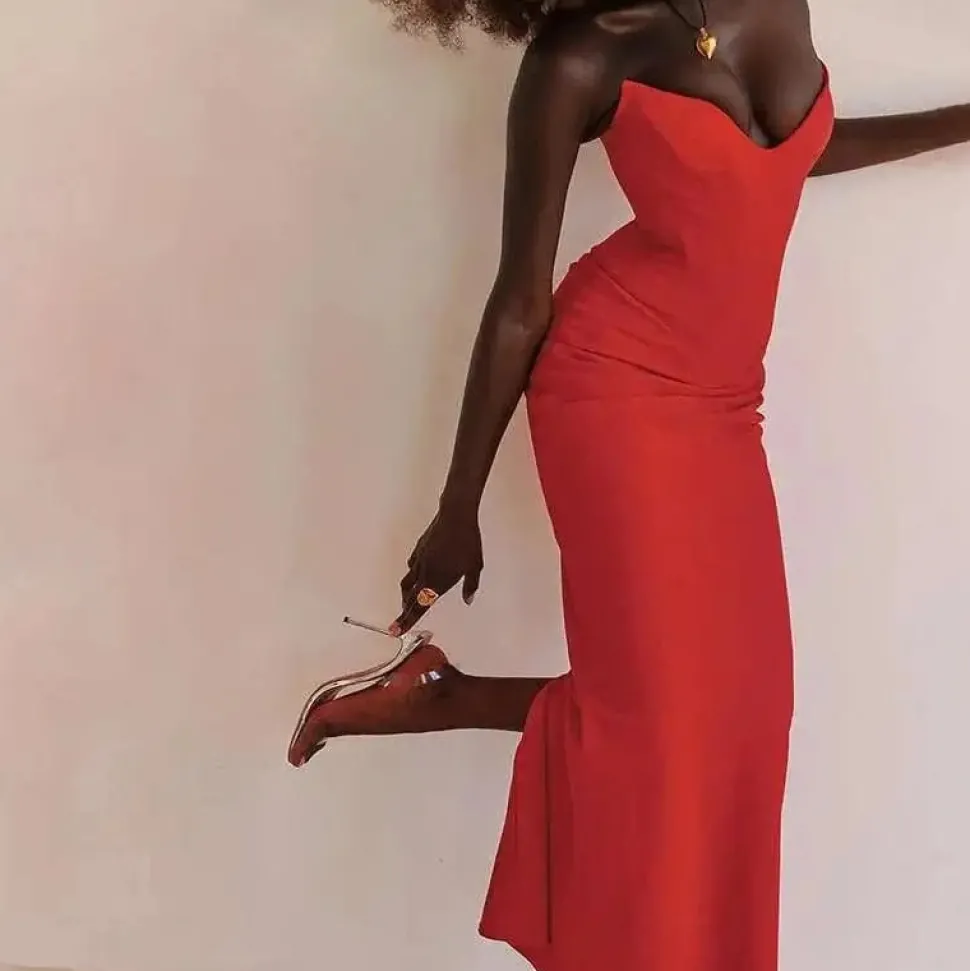 Robe de soirée bustier sirène longue