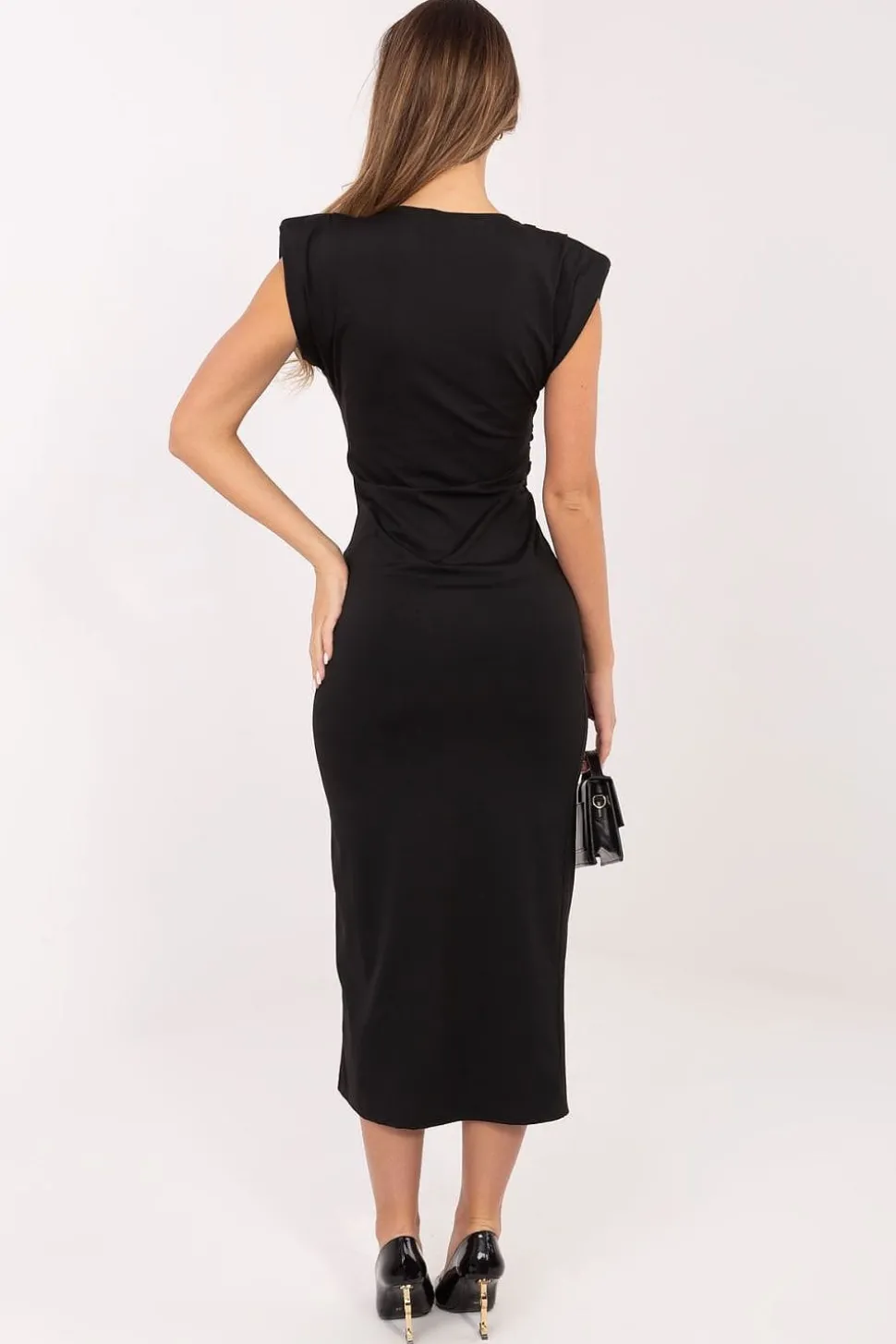 Robe de soirée chic fendue noire