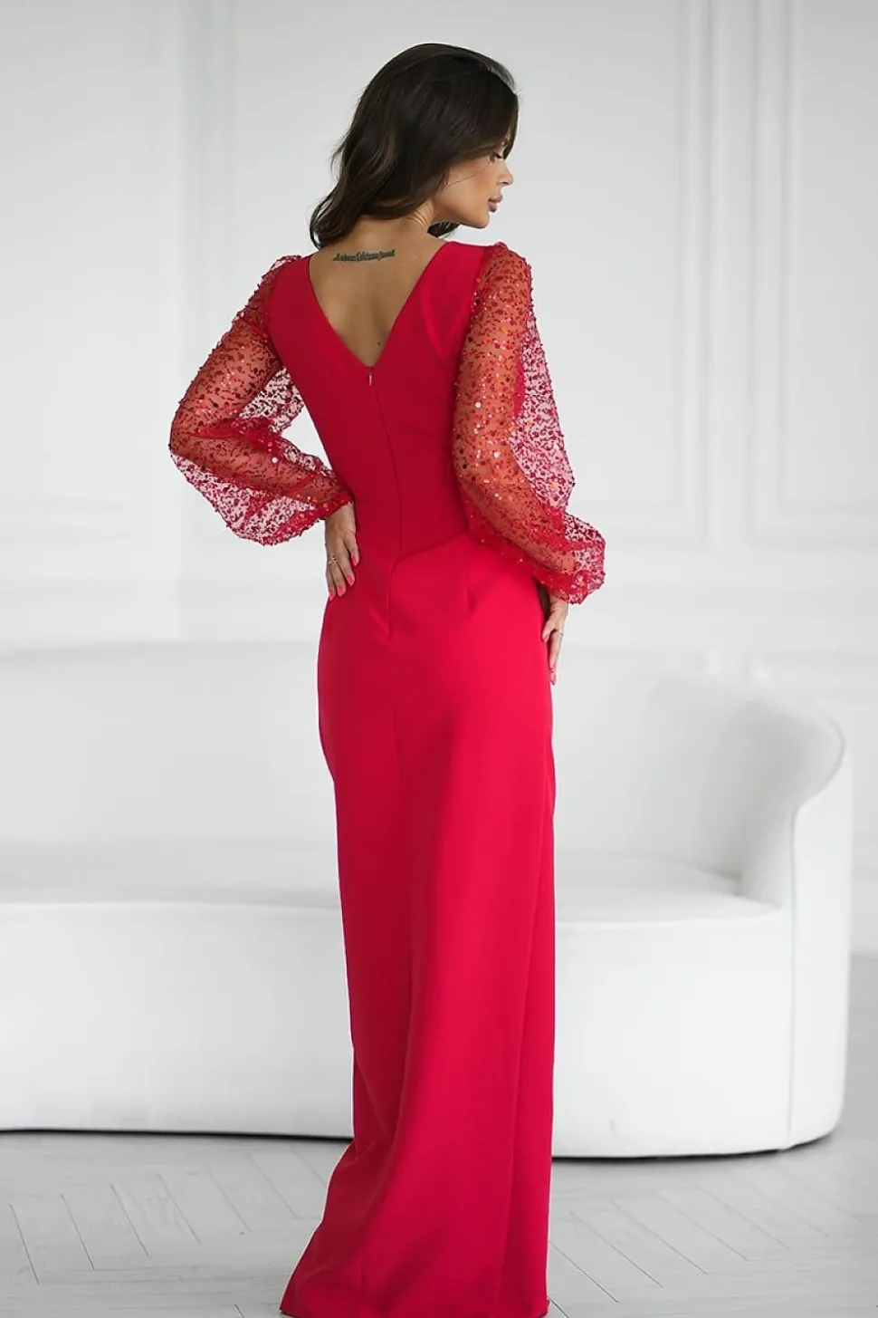 Robe de soirée chic longue drappée