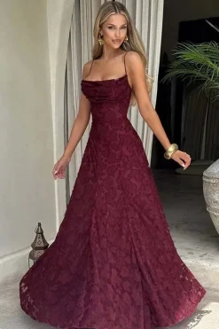 Robe de soirée chic longue en dentelle