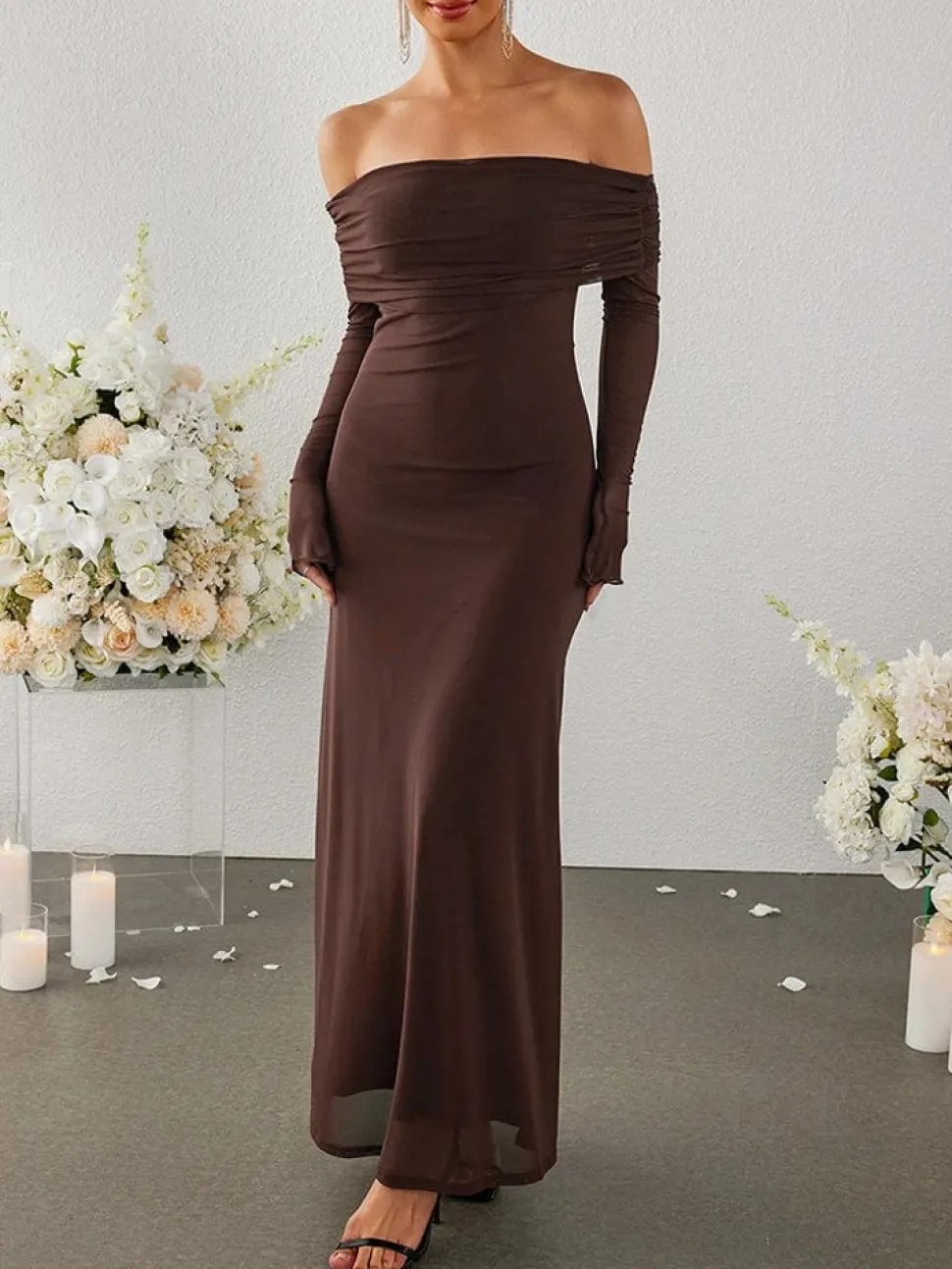 Robe de soirée chic longue moulante