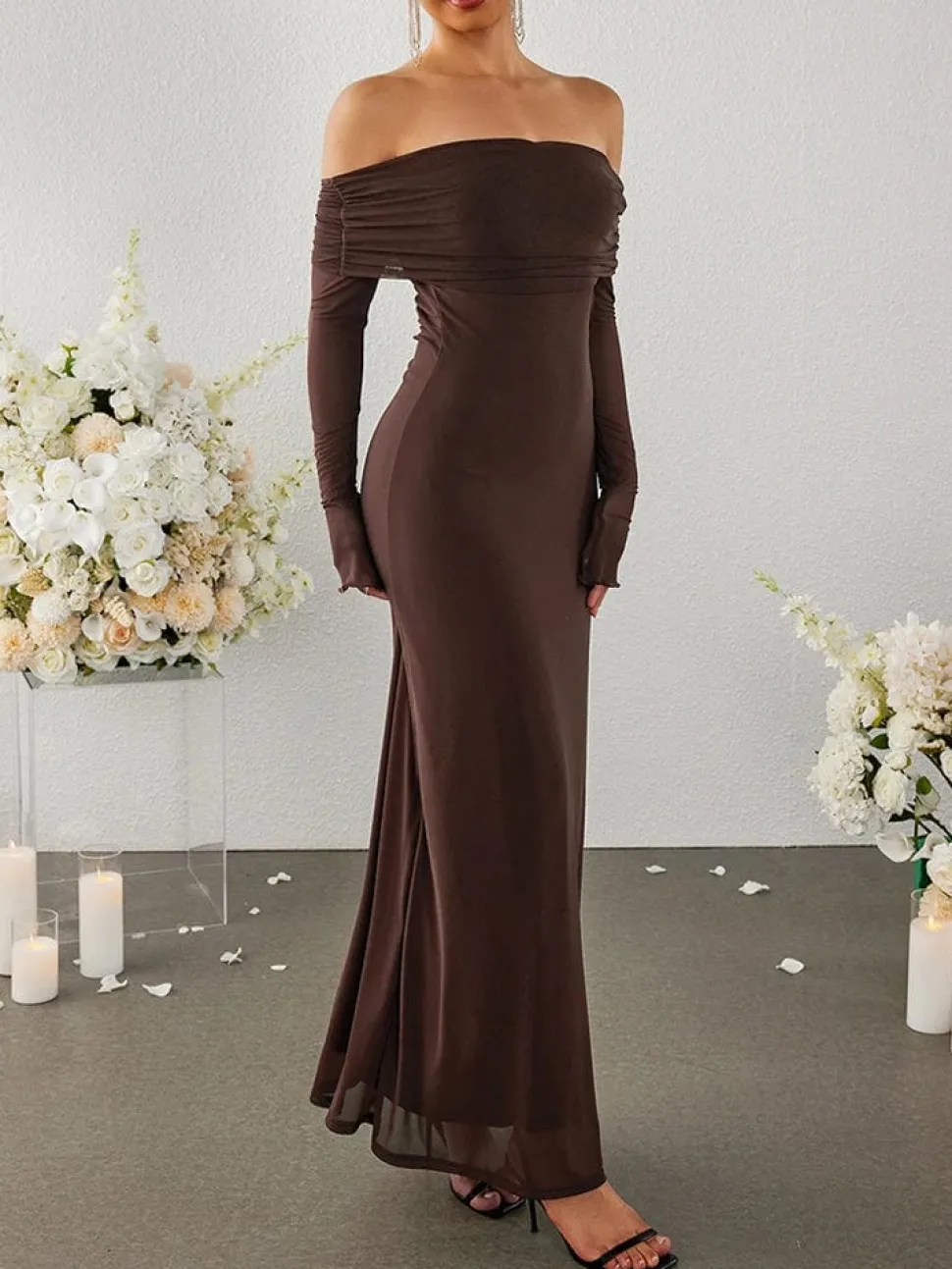 Robe de soirée chic longue moulante