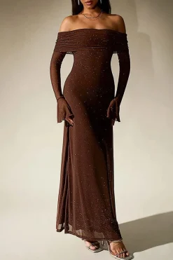 Robe de soirée chic à manches longues