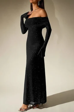 Robe de soirée chic à manches longues