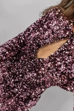 Robe de soirée courte à paillettes