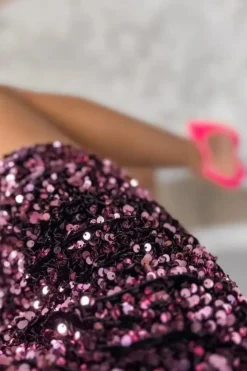 Robe de soirée courte à paillettes