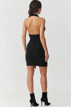 Robe de soirée courte sexy dos nu noire