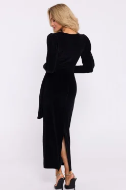 Robe de soirée en velours chic manche longue