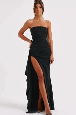 Robe de soirée fendue noire