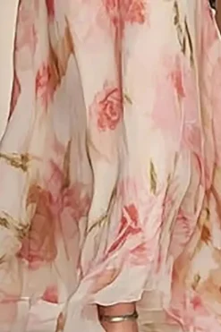Robe de soirée fleurie longue fluide