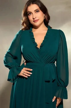 Robe de soirée grande taille verte