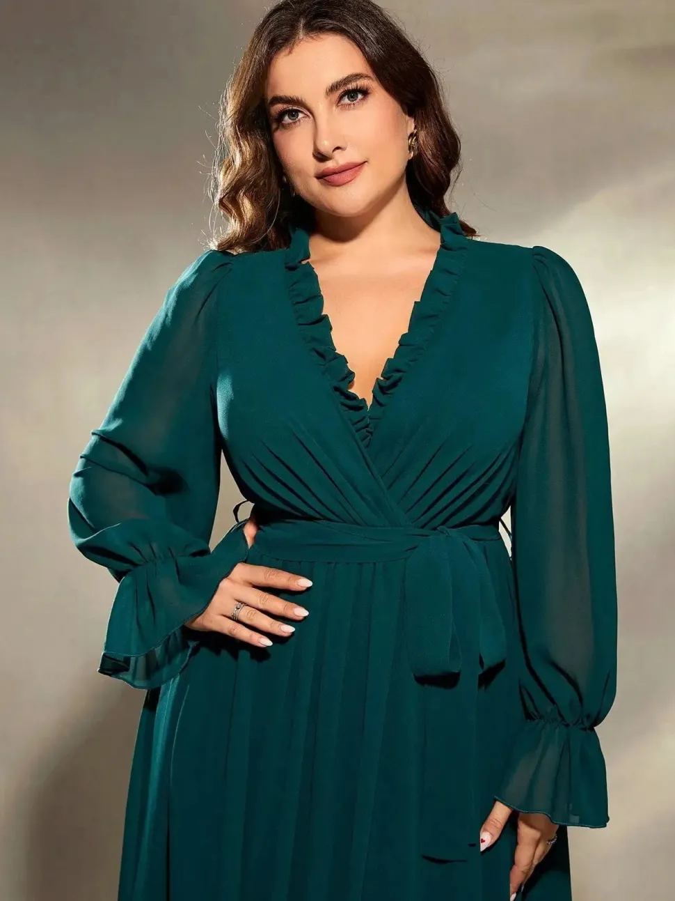 Robe de soirée grande taille verte