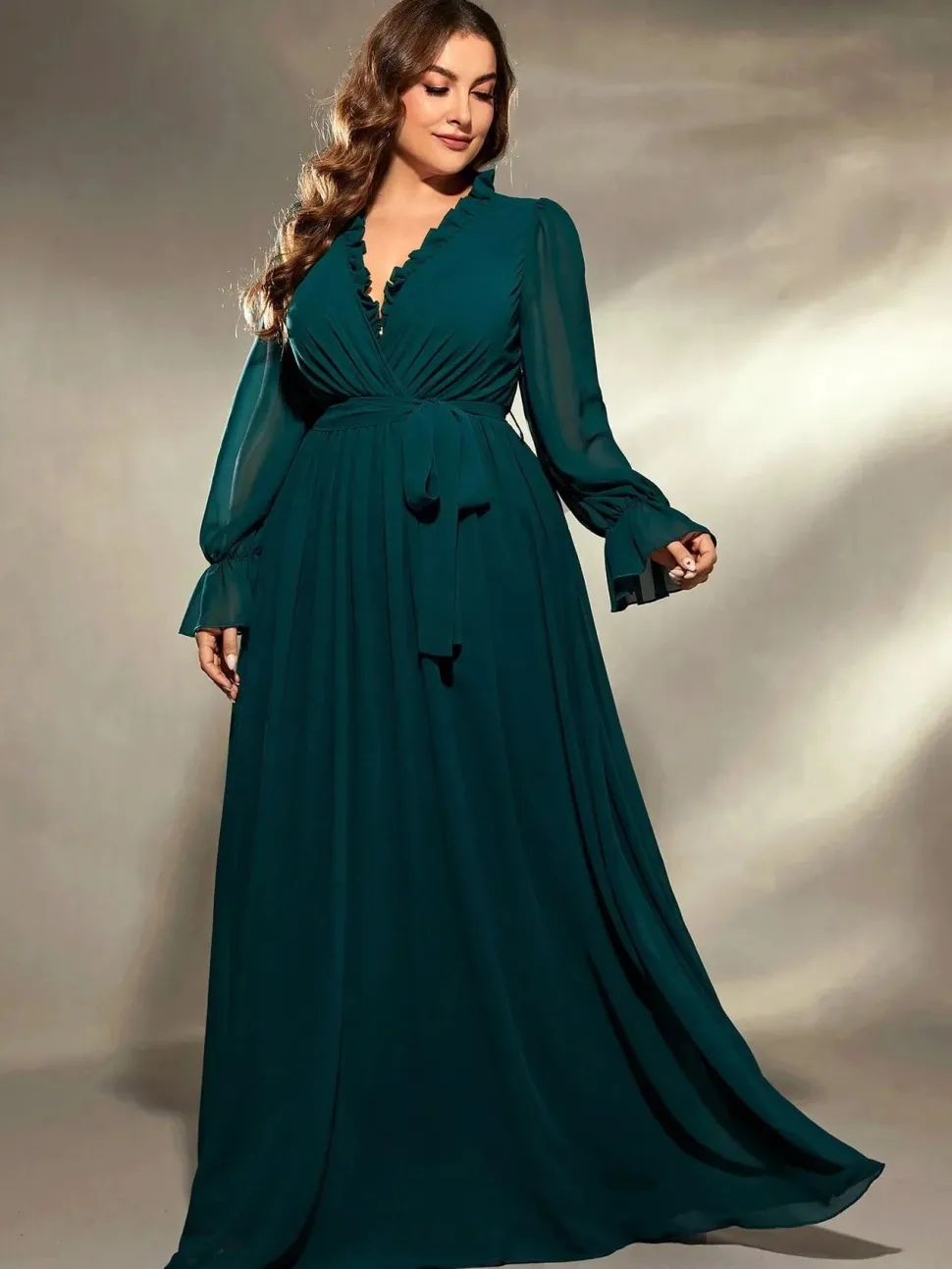 Robe de soirée grande taille verte