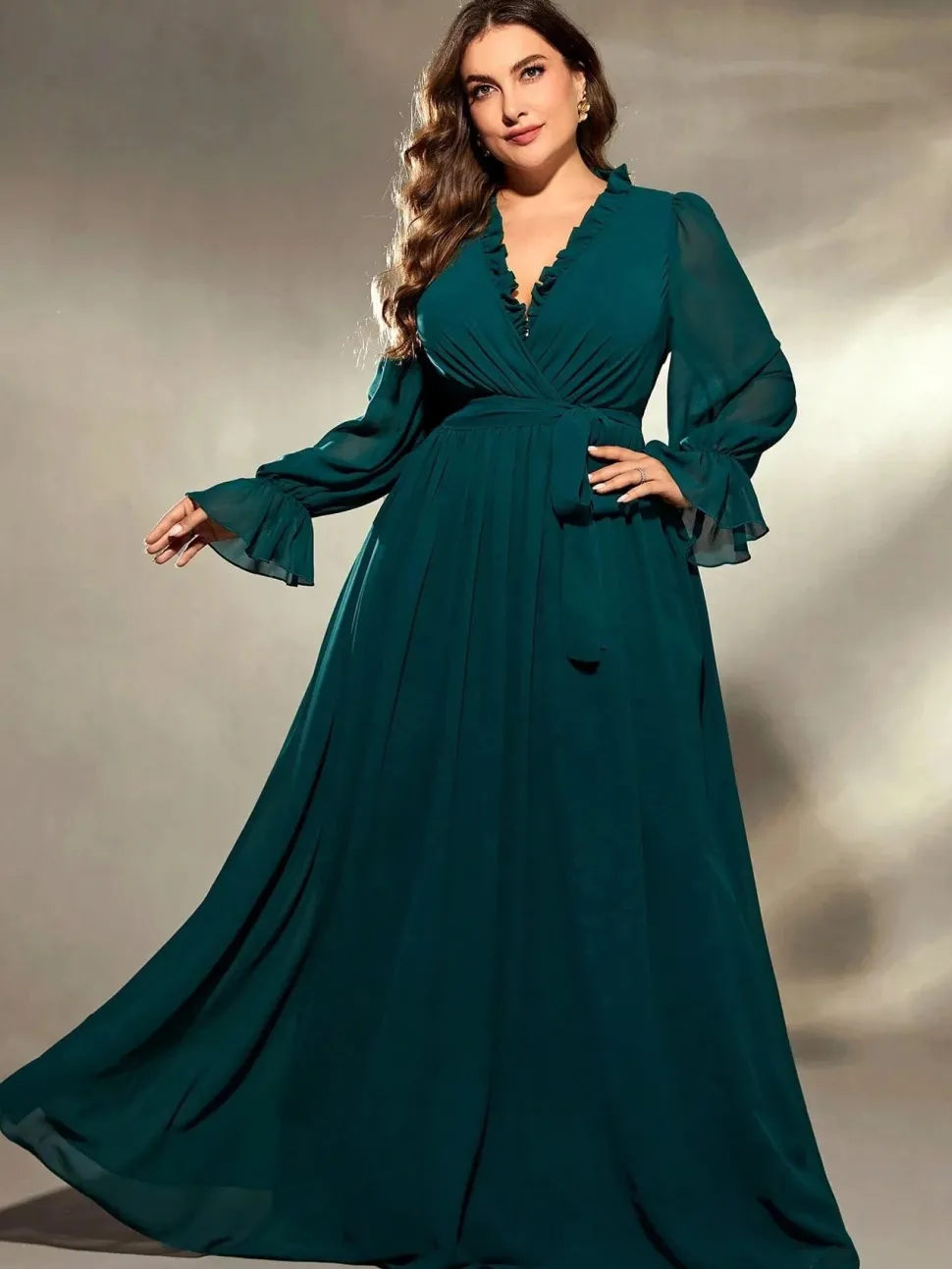 Robe de soirée grande taille verte