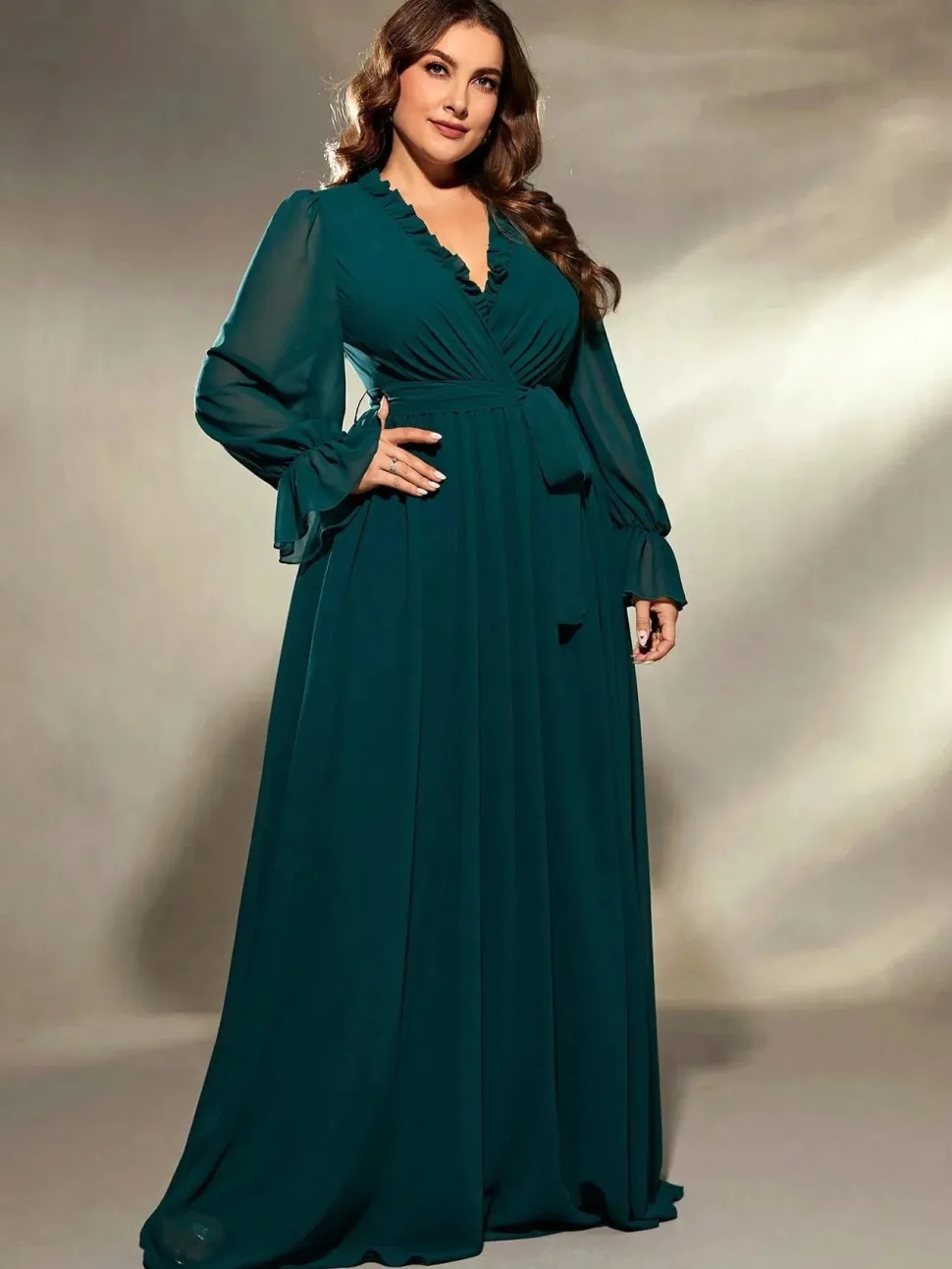 Robe de soirée grande taille verte