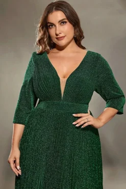 Robe de soirée grande taille verte pour mariage
