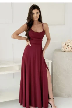 Robe de soirée longue fendue chic