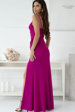 Robe de soirée longue fendue élégante