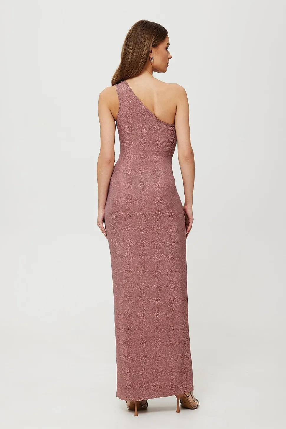 Robe de soirée longue fendue scintillante