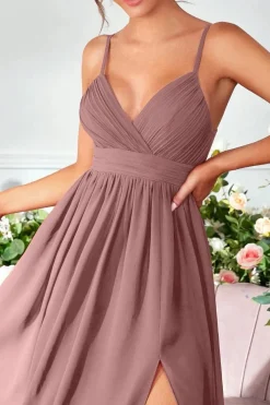 Robe de soirée longue fluide bretelles