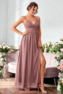 Robe de soirée longue fluide bretelles