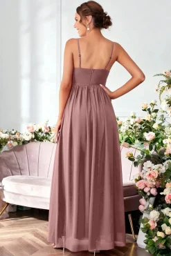 Robe de soirée longue fluide bretelles
